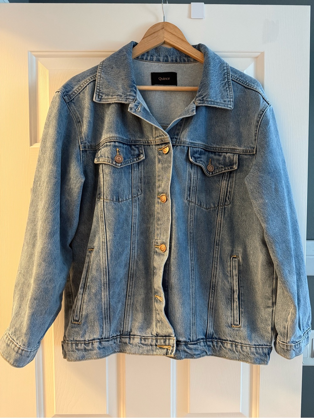 Quince Light Blue Classic Denim Jacket